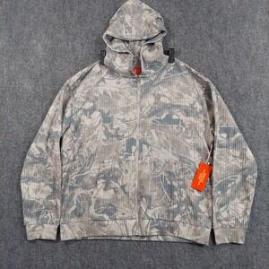 Negative Space Hoodie Mens XL Camo Waffle Knit Full Zip Hooded Thermal NEW